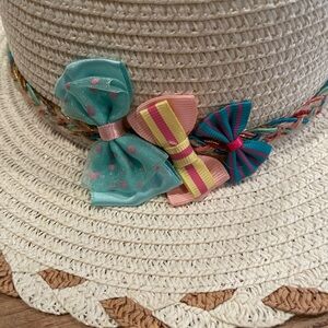 NWT VTG Little Follie Girls fancy Pageant hat colorful bows braiding Rare